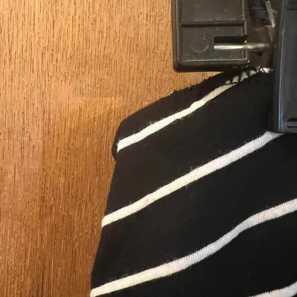 Size L - Chaps - Black/Dark Navy and White Striped Skirt - Picture 4 of 6